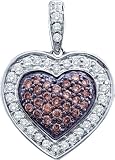 14K White Gold .50CT Diamond Heart Pendant-Featuring New Rich Chocolate Diamonds