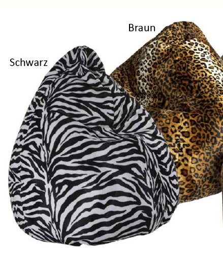 Pharao24 Sitzsack Afro XL 200 Schwarz Zebra