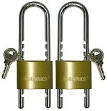 Brinks 181-50261-4 2-pack 2 Solid Brass Lock with Adjustable Shackle, Keyed Alike