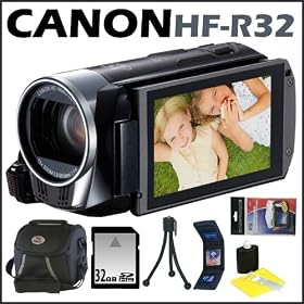 Canon VIXIA HF-R32 HD 32x Camcorder +32GB Accessory Kit