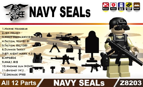 Navy-Seals-Gear-Pack-in-Black-12-Pieces--LEGO-Compatible-Minifigure-Pieces