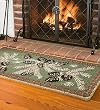 Fire-Resistant Hooked Wool Pine Cone Hearth Rug
