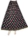 Black Gypsy Belly Dance Green Pink Floral Crinkle Skirt for Women's 40" L