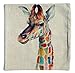 None DreamsBig Cotton Linen Throw Pillow Cover Case 18x18, Giraffe (Giraffe, 18 x 18)