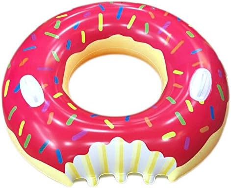 Syarin Giant Inflatable Donut Pool Float Doughnut Water Raft floating Swim Ring Rubber Ring (100CM/40'', Roseo)