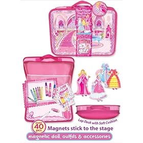  Pecoware / Travel Magnetic Lap Desk and Art Set, Pink Princess