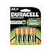 Duracell Rechargeable AA NiMH Batteries, MIGNON/HR6/DC1500, 2450mAh, 8-Count Package