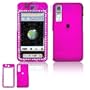 Samsung Behold T919 Cell Phone Hot Pink Rubber Feel with White Diamond Protective Case Faceplate Cov