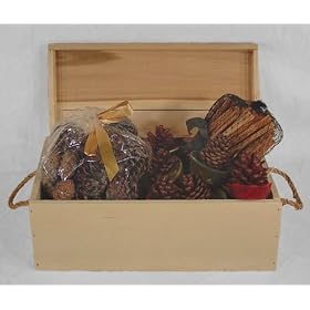 GIFT SET - Fireplace Hearth Woodstove Fire Starter Collection - PINE BOX CRATE w LID and... by Aiden's Hearth
