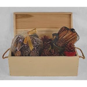 GIFT SET - Fireplace Hearth Woodstove Fire Starter Collection - PINE BOX CRATE w LID and...