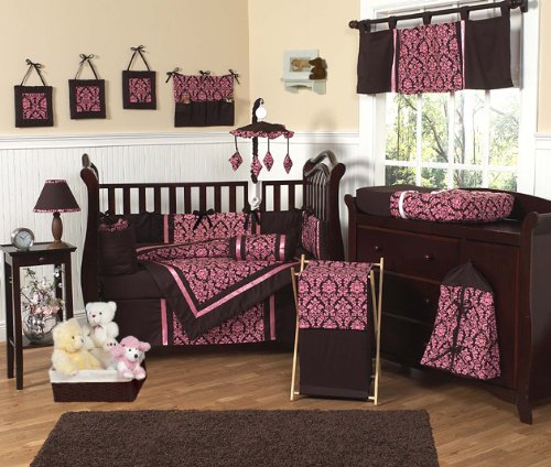 Jo Jo Designs 9pc Crib Set Bella Pink Brown product image