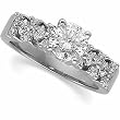 Platinum Diamond Engagement Ring Semimount - CENTER STONE NOT INCLUDED - 0.45 Ct.