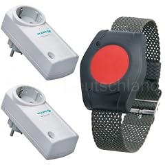 Pflegeruf-Set / Hausnotruf / Senioren-Hausalarm / Senioren-Sicherheitspaket 3 - (mit Funk-Armbandsender und zwei Steckdosen-Empf�ngern)