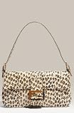 Fendi Leopard Print Snake Embossed Baguette Bag