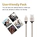 Sundix 2Pack 10ft Nylon Braided Lightning to USB Charge and Sync Cable Cord with Aluminum Connector for iPhone 6/6s/6 plus/6s plus, 5c/5s/5, iPad Air/Mini, iPod Nano/Touch (Golden)