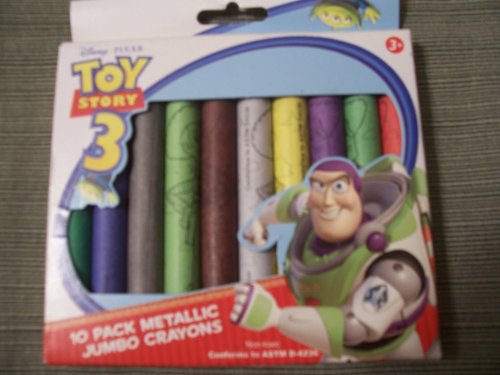 Disney Toy Story 3 ~ 10 Pack Metallic Jumbo Crayons