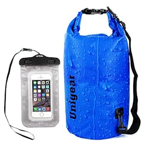 Dry Bag Sack, 20L Waterproof Floating Dry Gear Bags for Boating, Kayaking, Fishing, Rafting, Swimming, Camping and Snowboarding with Free Bonus Universal Waterproof Phone Case Bag (Blue, 20L)