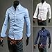 Zehui® Mens Stylish Casual Slim Fit Shirt Long Sleeve T-shirts Button Front Tops