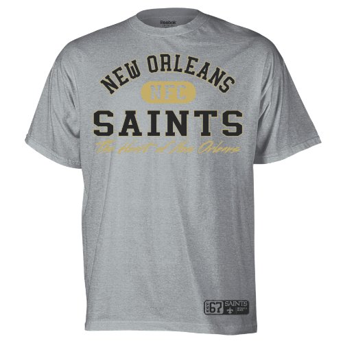 NFL Men's New Orleans Saints Classic Slogan Tee (Grey, X-Large)