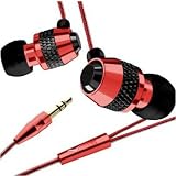 V-Moda Vibe Red Roxx Earbuds, Car Charger, Travel Charger, USB Sync Cable, and Protective Clear Crystal Case for Nano - Complete Accessory Kit! - Includes TWO Bonus Cell Phone Straps, Put On Your Own Charms! - Image Accessories