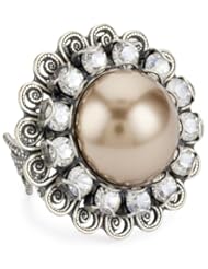 Liz Palacios "Perlas" Crystal and Pearl Ring