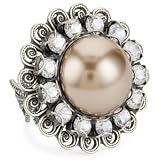 Liz Palacios Perlas Crystal And Pearl Ring