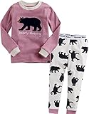 [Vaenait Baby]キッズ12ヶ月-9歳綿100％ルームウェア長袖パジャマ寝間着上下セット Funny Bear Pink 120