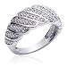 Chic and Sleek: Sterling Silver Beaded Swirl Engagement Ring with CZ Diamond