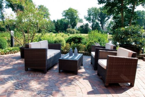Rom Tischgruppe Rattanlounge Rattan Tisch Stuhl