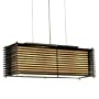 Nova Lighting 10709 Kimura Large Pendant, Dark Brown & Brushed Nickel with Tan Linen Shade