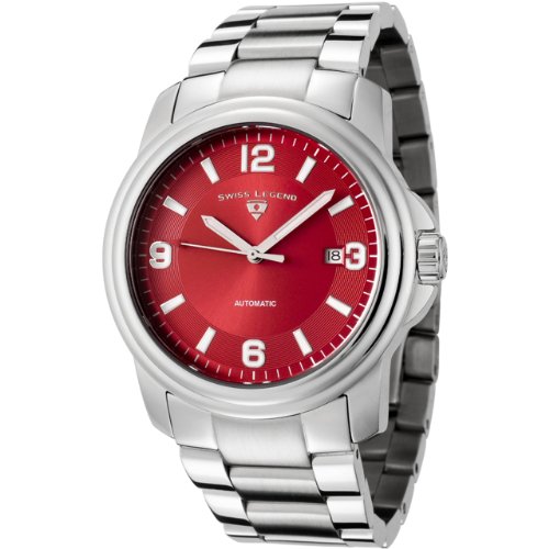 Swiss Legend Men's 10012A-55 Automatic Stainless Steel Red Dial Watch