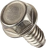 18-8 Stainless Steel Sheet Metal Screw, Plain Finish, Hex Washer Head, Hex Drive, Type B, 5/16"-12 Thread Size, 3/4" Length (Pack of 5)