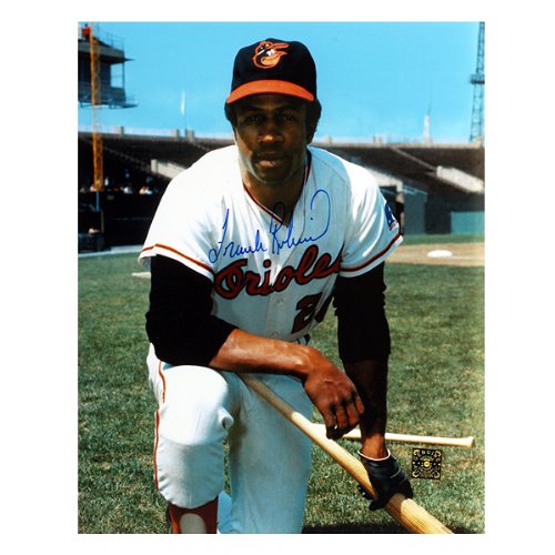FRANK ROBINSON AUTOGRAPHED SIGNED 8X10 COLOR PHOTO w/COA 