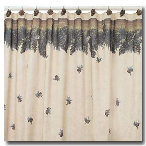 Pine Cone Pinecone Lodge Shower Curtain Bathroom Fabric
