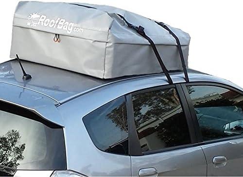 RoofBag 100% Waterproof Carrier Bundle (No Rack Needed) - Includes 3 Carrier Liner Bags for Easy Packing + Protective Roof Mat + Heavy Duty Straps + Cross Country Soft Car Top Carrier - Made in USA