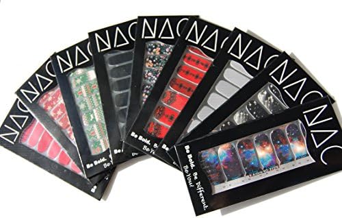 Best Nail Art Stickers- 14 Total Nail Wraps Shipped From the USA - Nail Decals for Fingernails and Toes - Makes a Great Christmas Gift