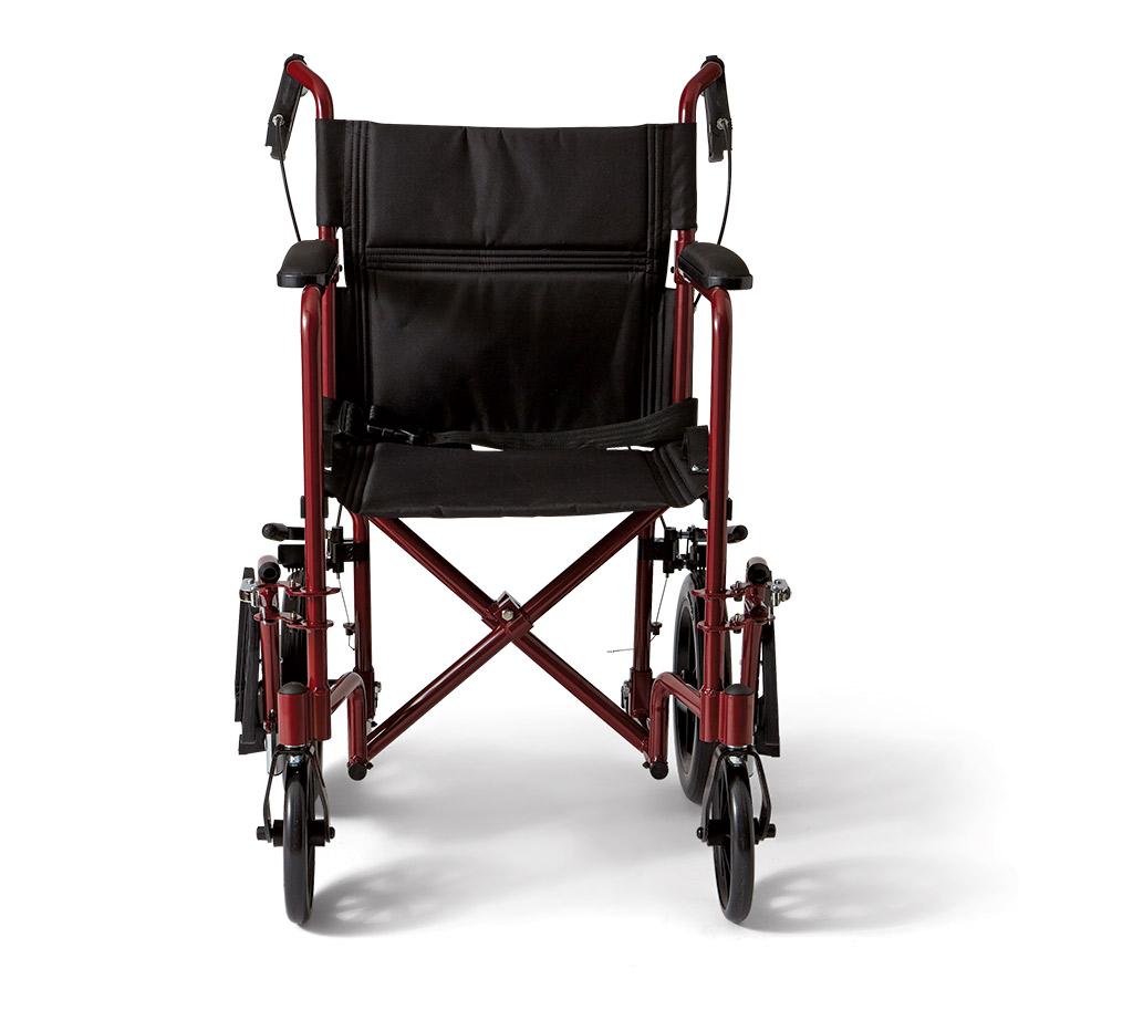 Medline Transport Wheelchair with Brakes, Red Health