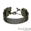 PILGRIM SKANDERBORG, DENMARK Wonderful Bracelet With Genuine Crystals Made in Brown Base metal and Blue Enamel. Total item weight 30.3g