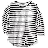 オールドネイビー OLD NAVY/ リラックスストライプスクープネックティ ブラック トップス長袖Tシャツ M【並行輸入】