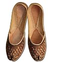 Punjabi Bootie Check Shoe With Tilla, Thread, Makhi And Cut Work For Women (Free Shipping) Shes0011