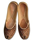 Punjabi Bootie Check Shoe With Tilla, Thread, Makhi And Cut Work For Women (Free Shipping) Shes0011