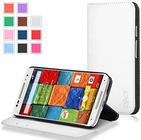 Moto X Case - Exact Moto X 2nd Gen Case [BillFOLD Series] - PU Leather Wallet Flip Cover Case for New Motorola Moto X 2nd Gen 2014 (XT1097)?White