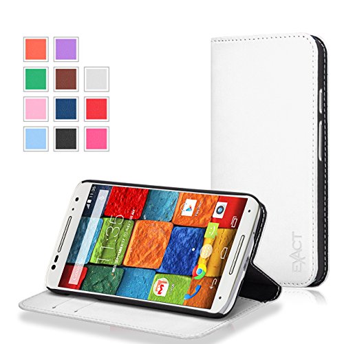 Moto X Case - Exact Moto X 2nd Gen Case [BillFOLD Series] - PU Leather Wallet Flip Cover Case for New Motorola Moto X 2nd Gen 2014 (XT1097)?White