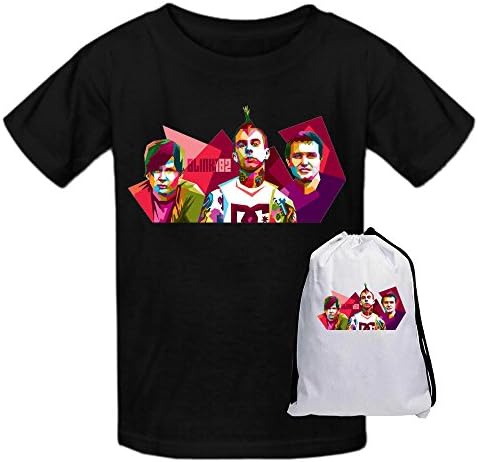 TNine Boys And Girls The Rock Blink 182 Punk Band Cotton Fashion T Shirt Black