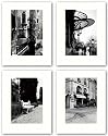 Paris Cafe - Bench, Portugal - Paris - Venice Bridge Set by Connie Begg 4.5"x6.5" Art Print Poster