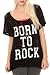 Born To Rock Destroyed Slub Hi-Lo T-Shirt Top
