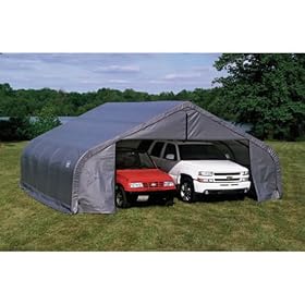 ShelterLogic 14Ft.W Peak Style Instant Garage - 28ft.L x 14ft.W x 12ft.H, Model# 75232 by 