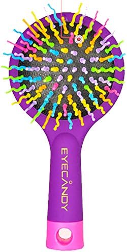 BLABLABLA Professional Glide Thru Detangling Hairbrush Anti-static Comb with Mirror Purple