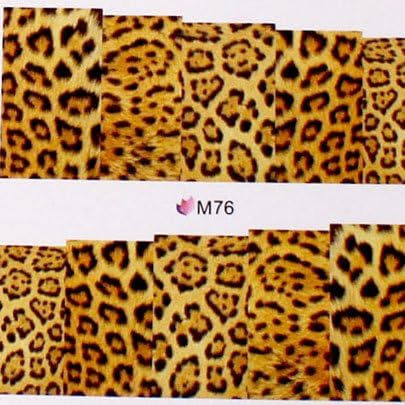 X-Large - MyGal White/Yellow Tiger Leopard 3D Sexy Nail Art Water Transfer Slide Accessory Nail Decals Stickers