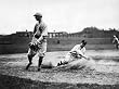 Senators' Player Slides, Red Sox Fielder Awaits Ball, ca. 1917 - 16" x 20" - Fine-Art Gicl??e Photographic Print of an Image from the Library of Congress Collection